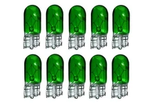 Eurowagens W5W Bulb x10 Halogen 12V Rear Light Green W2.1x9.5d