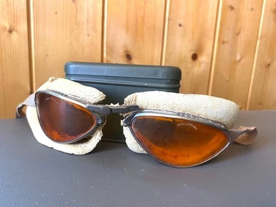 Ancienne Paire de Lunettes Militaire de motocycliste ww2 et après - Photo 1/4