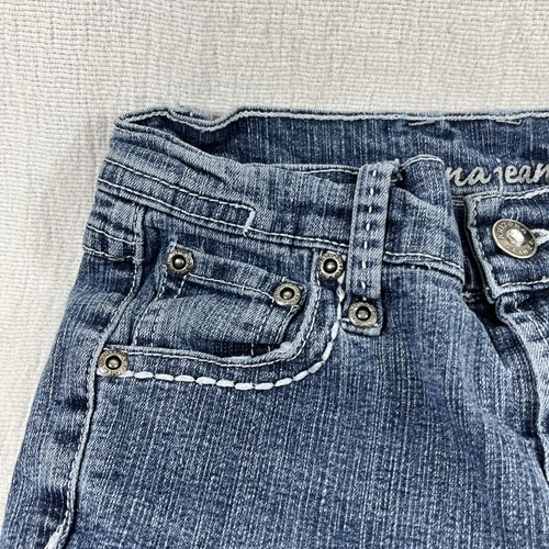 Arizona Jeans Girls 8 Slim Studded Capri Medium Wash Diamond Accent Rock Staple - Picture 9 of 18