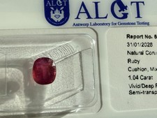 No Treatment -  Vivid Red Ruby - 1.04 Carat -...