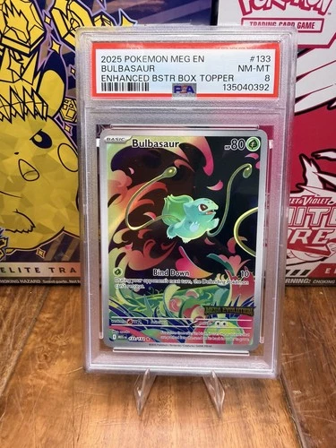 Bulbasaur 133/132 English Mega Evolution Full Art Promo Psa 8 TCG POKEMON
