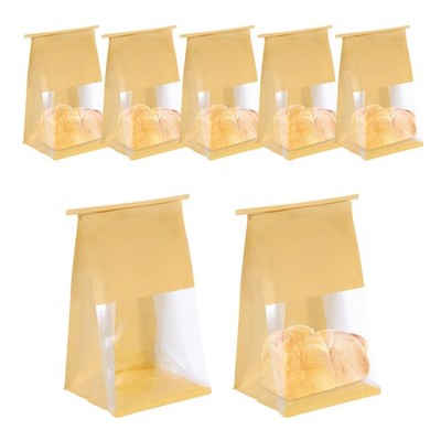 25Pcs Bread Bags for Homemade Bread, 6.3x5.1x10.2 Inches Bakery Bags, Brown