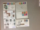 Six '40-'50 Israel covers ONLY with COIN ON STAMP stamps:fdc,special cancel,regi