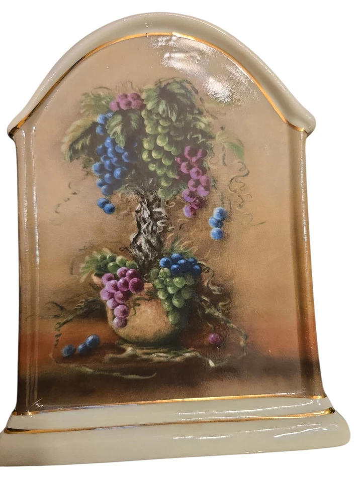 Vtg Vineyard Blessings by Lisa White 7.5" Quartz Table Top Clock Rare - Image 4 of 4
