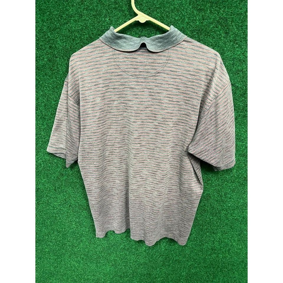 Polo de golf Callaway gris y verde a rayas talla grande preppy  Foto 2 de 4