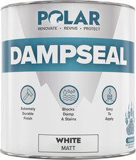 Polar White Damp Seal Paint - 500Ml - Matt Finish - Stain Blocker and anti Damp
