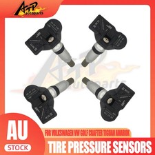 4 Tire Pressure Sensors TPMS Sensors Metal Valve Black for Volkswagen Magotan 5Q