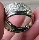 Designer Sterling Silver Brushed Dome Ring Size 6.75 Textured Wide Band 6.52g — photo 8