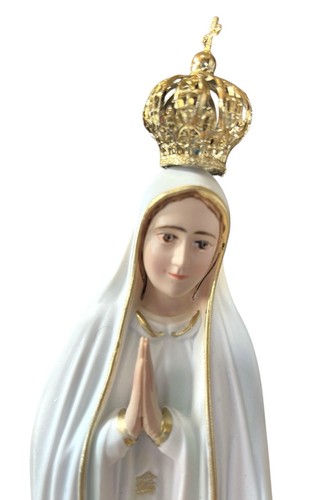 Our Lady Of Fátima Religious Statue,Hand Painted With Painted Eyes 27cms - Picture 6 of 7
