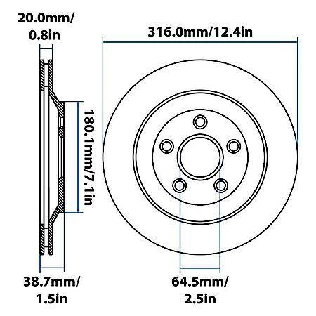 Rotor de freno Carquest Wearever YH145478 - Ford/Mercury 04-07 Foto 3 de 3