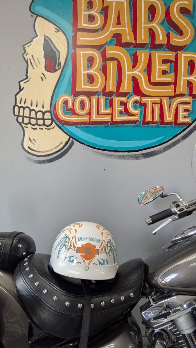 Harley-Davidson Open Face Motorcycle Helmet White with Teal