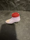 Shoe-Shaped Pin Cushion Plastic with Red Velvet Top, Decorative Flower Detail — photo 2