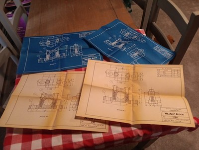 VINTAGE LOT OF 4 BLUE PRINTS SUNBURY PA SENIOR HIGHSCHOOL 1963