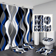 Juegos de baño 4 pc con accesorios para cortinas ducha y alfombras