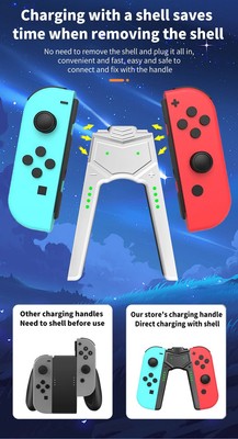 Für Nintendo Joy Con Ladeständer mit LED Statusleuchte und ergonomischem Halt