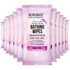 Extra Large Bath Wipes for Adults Bathing No Rinse - 120 Disposable Body Clea...