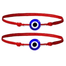 (2-Pack) Evil Eye Bracelets Red String Unisex Kabbalah Gift Adjustable Wristb...