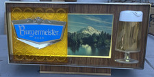 Vintage 1965 BURGERMEISTER BEER Bubbler motion sign Schlitz Brewing Mount Shasta