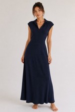 Uniqlo Ines de La Fressange Navy Polo Dress French Minimalist M