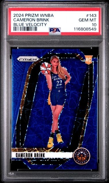 2024 Panini Prizm WNBA Cameron Brink RC Blue Velocity Variation #143 PSA 10
