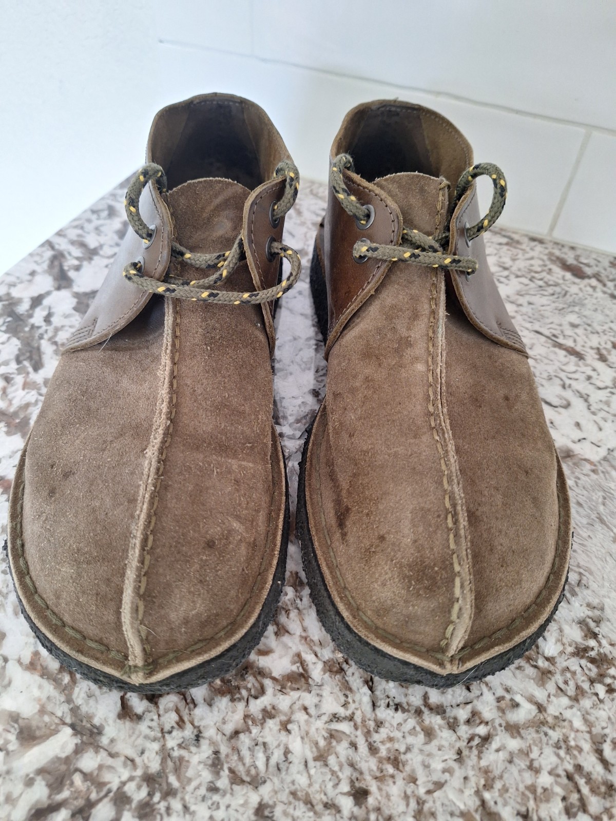 Clarks originals trek hike British Tan Leather Suede Boots size 8