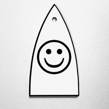 GUITAR TRUSS ROD COVER - Engraved Etched - Fits ESP LTD - SMILE Face Emoji Black