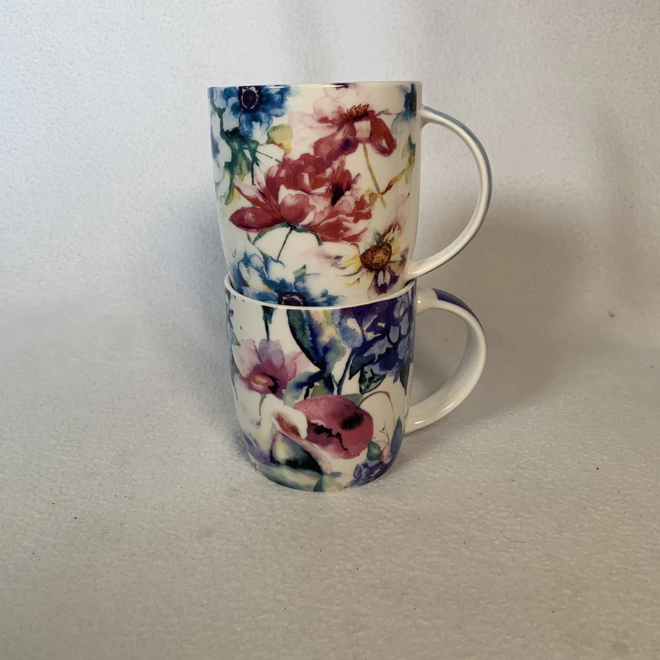 Christian Art Floral Cups w/ Biblical Scriptures Lot of 2 Mugs - Image 2 of 4