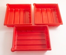 3 Patterson 8X10 Ribbed Photographic Print Developing Trays - Red - EXCELLENT