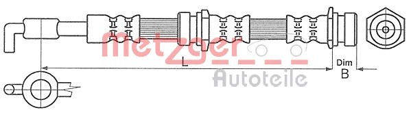 Metzger Bremsschlauch 4114062 FüR Mazda, Vorderachse Links, Vorderachse Rechts-image