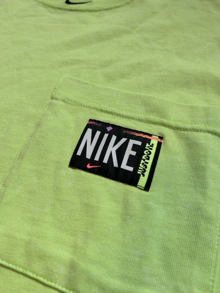 Women’s Nike Just Do It Neon Green T Shirt Dress With Front Pocket Size L - Image 4 of 4