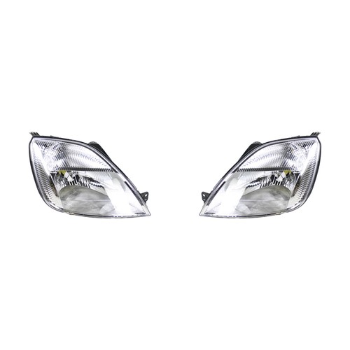 Juego Faros Delanteros H4 Para Ford Fiesta 02 (11/01-09/05): Izquierdo Y Derecho Con Motor Regulación Altura E Intermitente Integrado | Homologados