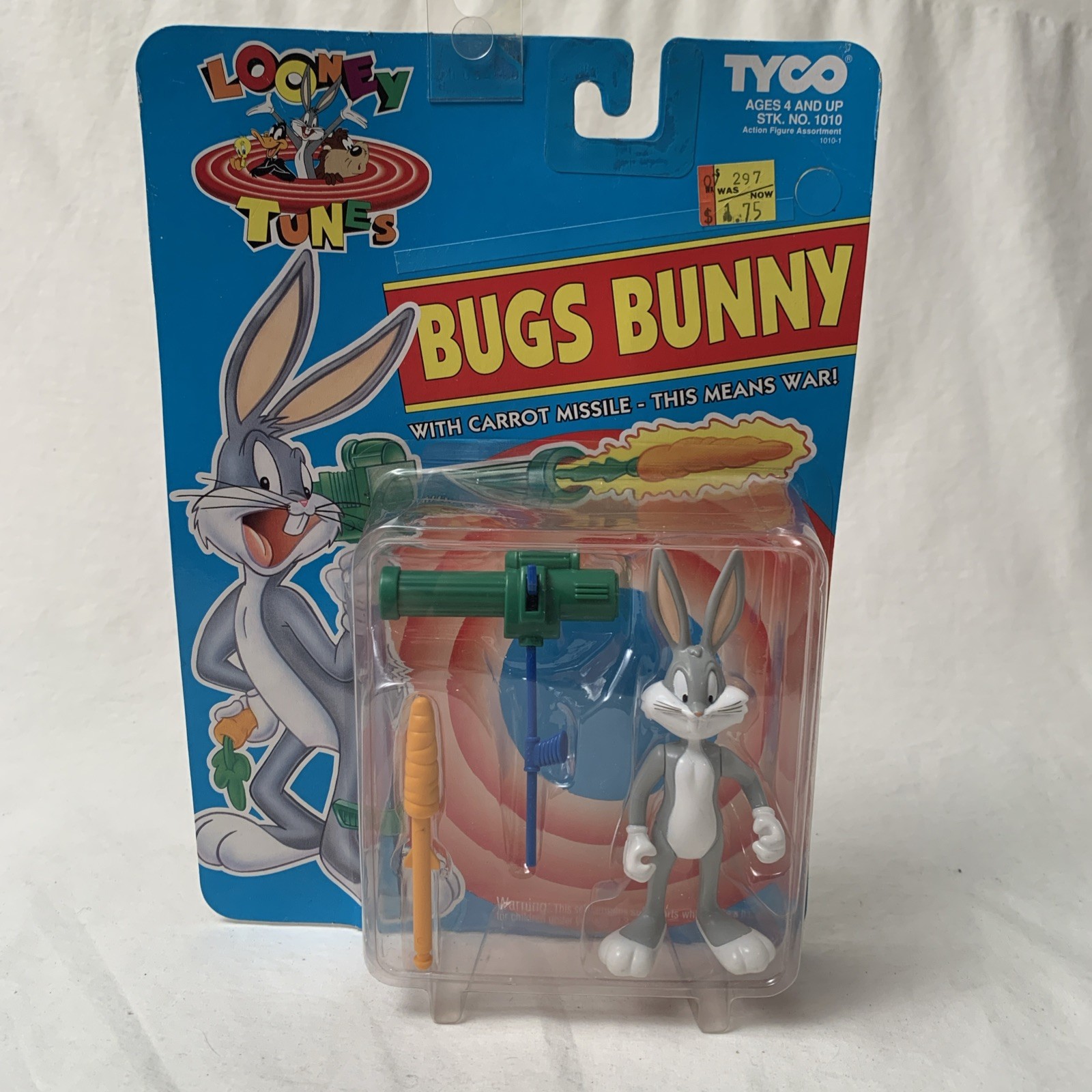 Tyco Looney Tunes Bugs Bunny Carrot Missile Action Figure With War Attack Mode