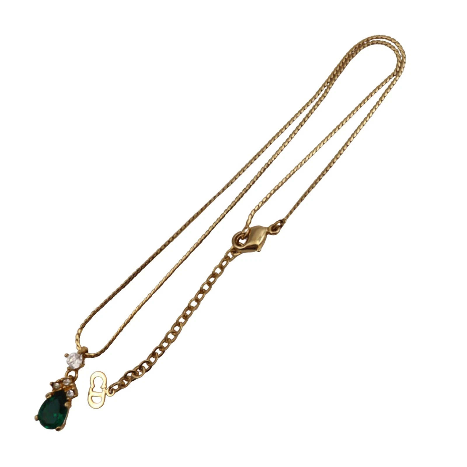 Collier Dior métal doré bijou authentique