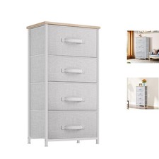 Compact 4-Drawer Fabric Storage Unit - Sturdy Organizer for Living Spaces