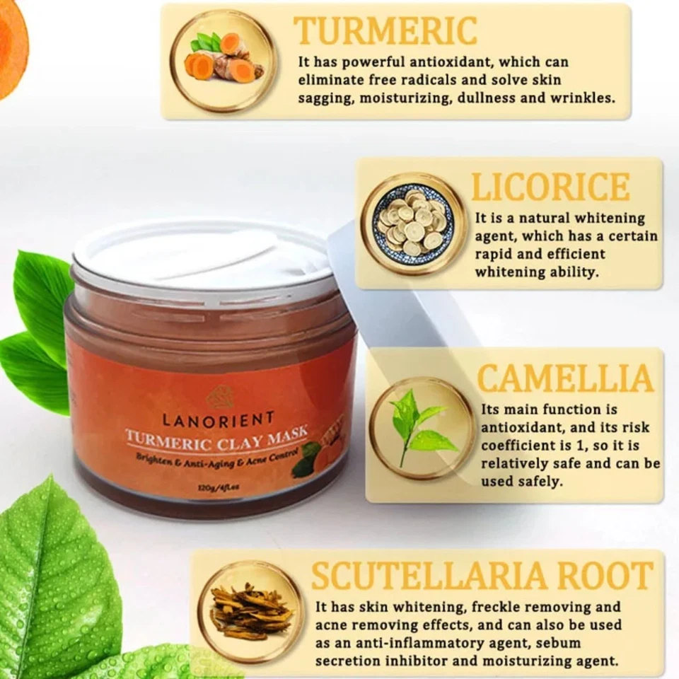 Clay Face Mask Vitamin C, Turmeric, Dead Sea Mud - Image 2 of 4