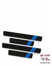4 PCS Door Sill Protectors, Anti-Scratch Door Edge Guards, Carbon Fiber Blue