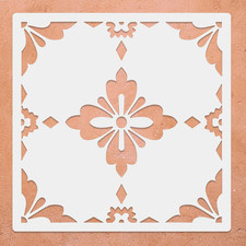 Reusable Floor Tile Stencil 12X12 Inch Large Mandala Template  Vintage Floral,