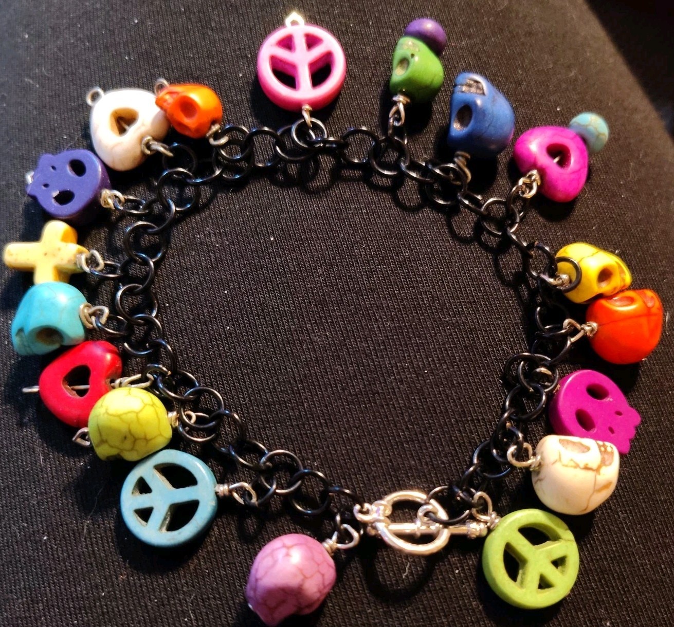 Bold Multicolor Statement stone bracelet Chunky A… - image 1