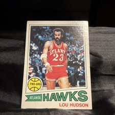 Topps 1977-78 Lou Hudson #85 Atlanta Hawks NBA Basketball Card White Back