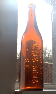 Antique 1800's Western Tall Amber JACKSONS NAPA SODA SF CAL Bottle Beer Style