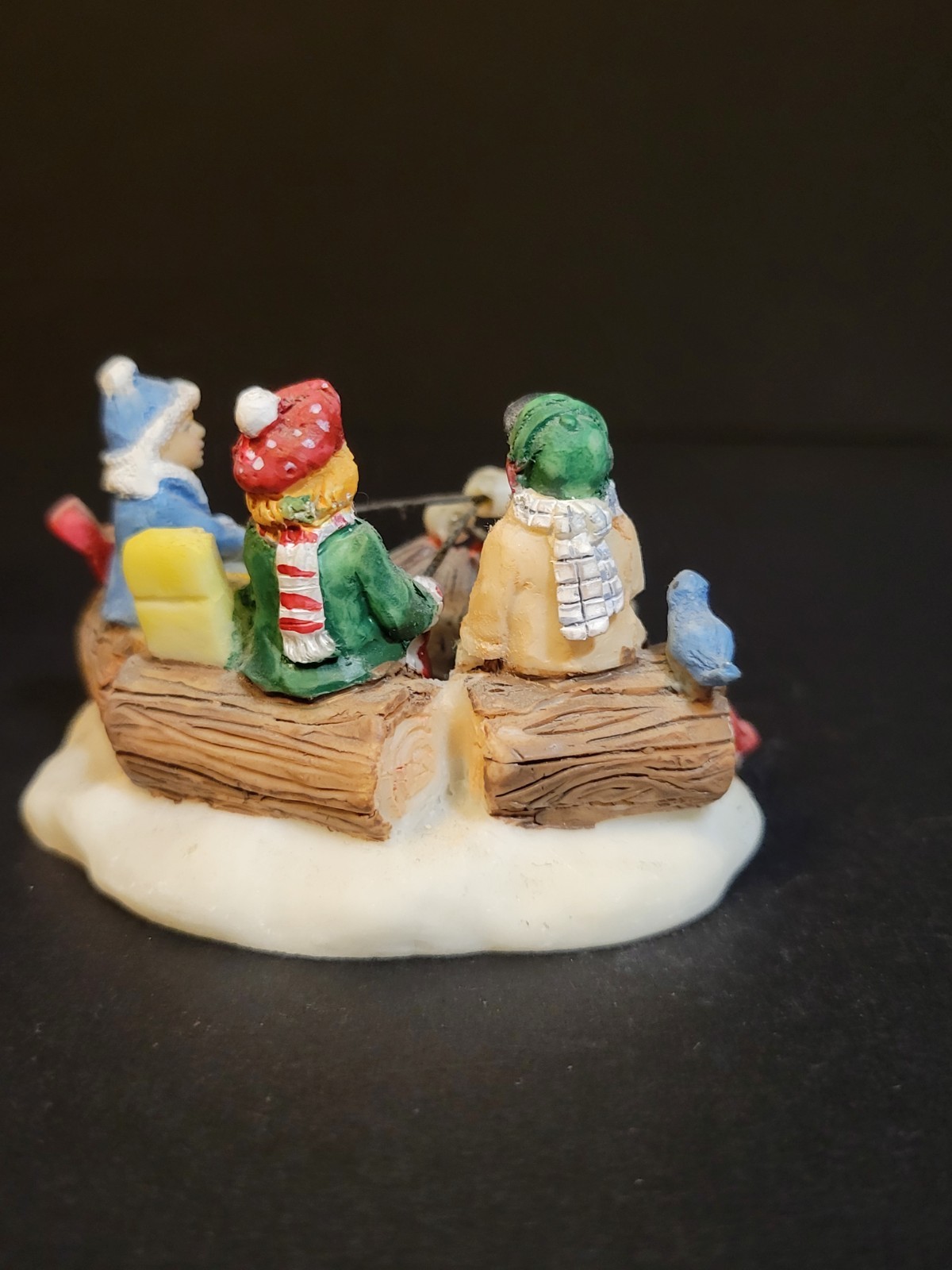 Holiday Time Santas Workbench Christmas Village Children Campfire Fire Bonfire