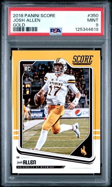 2018 Panini Score Rookies Gold Border #350 Josh Allen RC SP RETAIL Low Pop PSA 9 view 7