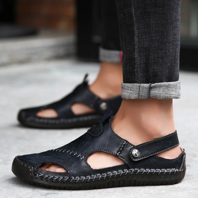 Mens Leather Summer Sandals Walking Sports Beach Shoes Casual Outdoor Slippers
Opens in a new window