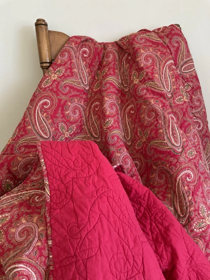 Cubrecama edredón Pottery Barn Queen rojo cachemir  Foto 2 de 4