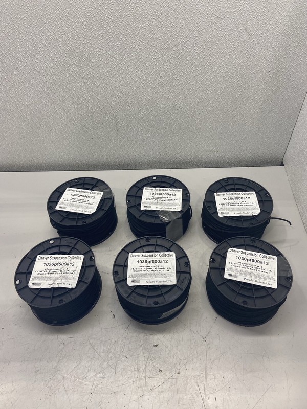 6 Spools Denver Suspension Collective 1/8" X 500' Black Braided Polyester Rope