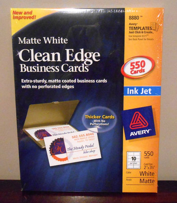 Avery Inkjet Clean-Edge Printable Business Cards  2'' x 3.5'' - 550 qty