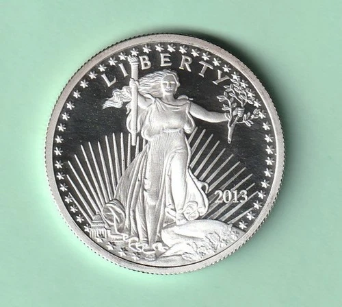 2013 1 oz .999 Silver BU St. Gaudens  Proof Bullion  Round