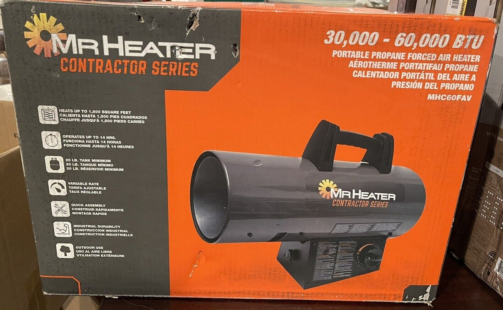 Mr. Heater MH60FAV 3060,000 BTU Portable Propane Forced Air Heater New