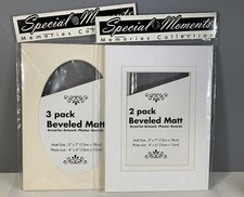 Special Moments BEVELED 5  x7  PICTURE FRAME MATS 5 Mats White  Off White
