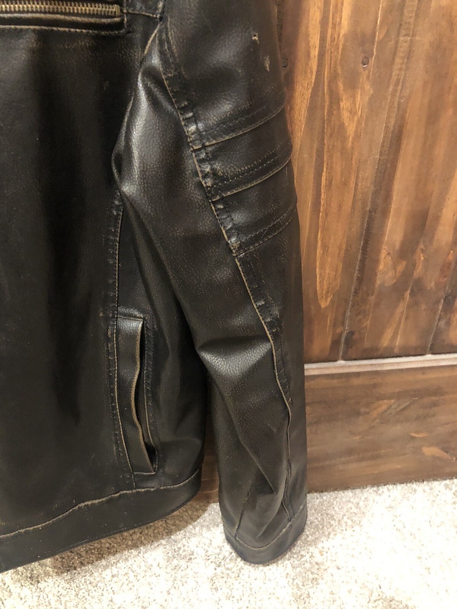 Guess Jacket Small Black Men Polyvinyl Chloride Full Zip Guess Jacket Small Black Men Polyvinyl Chloride Full Zip